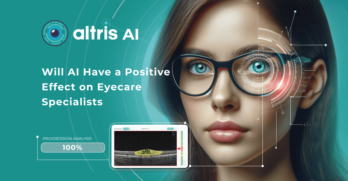 Cover for an article about AI in eye care